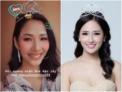 Hoàng Thùy chưa thi Miss Universe 2019 mà đã có hoa hậu cho mượn vương miện đội đầu để 'lấy may'