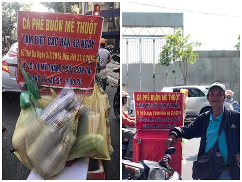 Chú bán cà phê dạo treo biển nghỉ 48 ngày để sang Mỹ thăm 2 con gái