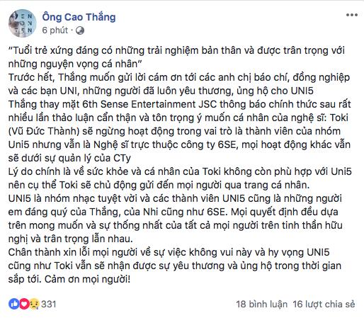 Người tình tin đồn đẹp như sao Hàn của Hạ Vi xác nhận chia tay UNI5 dù đang là trưởng nhóm-2