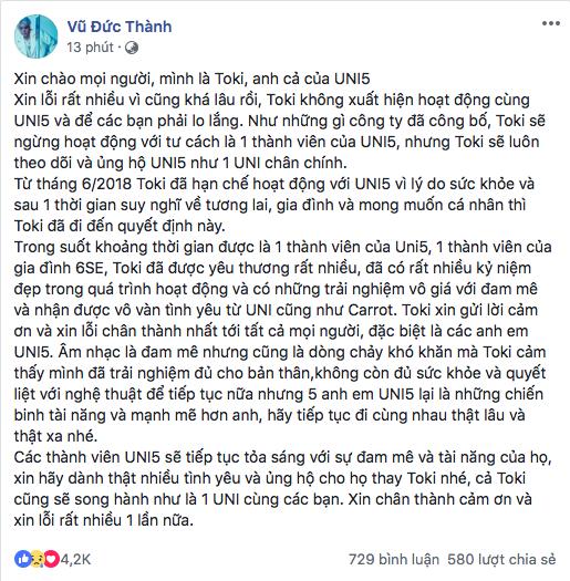 Người tình tin đồn đẹp như sao Hàn của Hạ Vi xác nhận chia tay UNI5 dù đang là trưởng nhóm-3