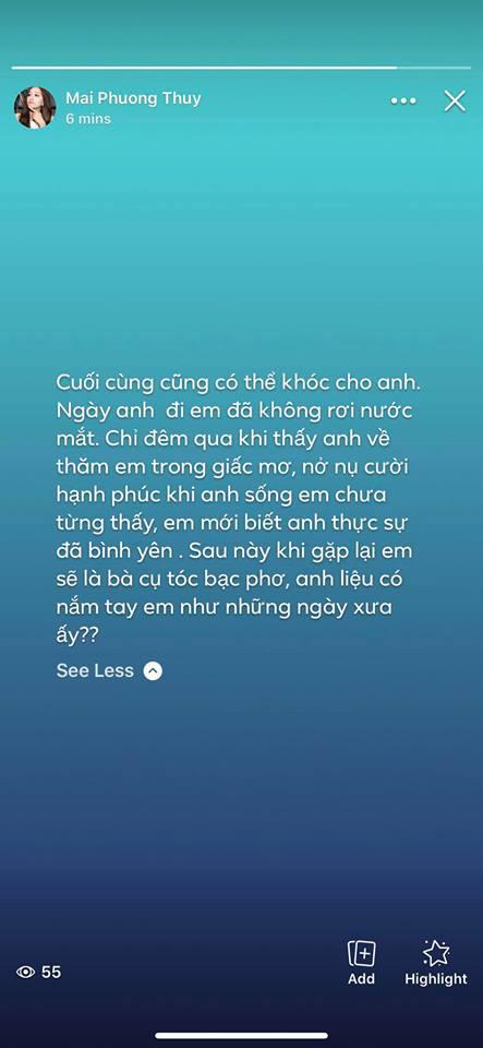 Mai Phương Thúy khóc ngất khi trong mơ bất ngờ gặp lại người tình đã mất năm cô vừa tròn 20-1