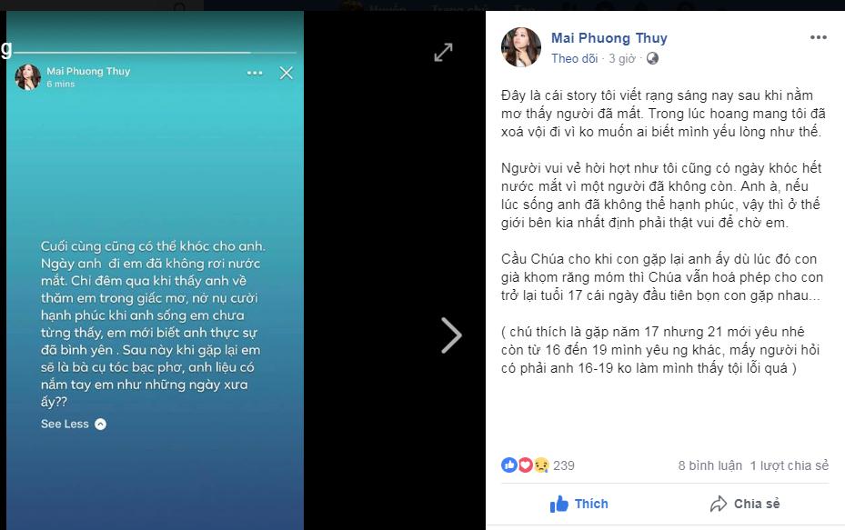 Mai Phương Thúy khóc ngất khi trong mơ bất ngờ gặp lại người tình đã mất năm cô vừa tròn 20-2
