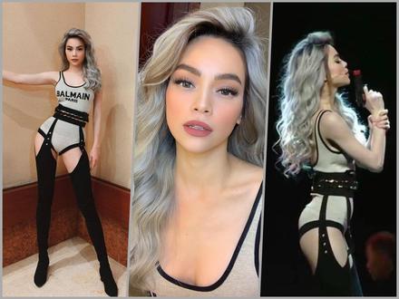 Hồ Ngọc Hà 'chơi lớn' với mái tóc bạch kim, mặc bodysuit siêu sexy nhưng lại gặp sự cố trên sân khấu