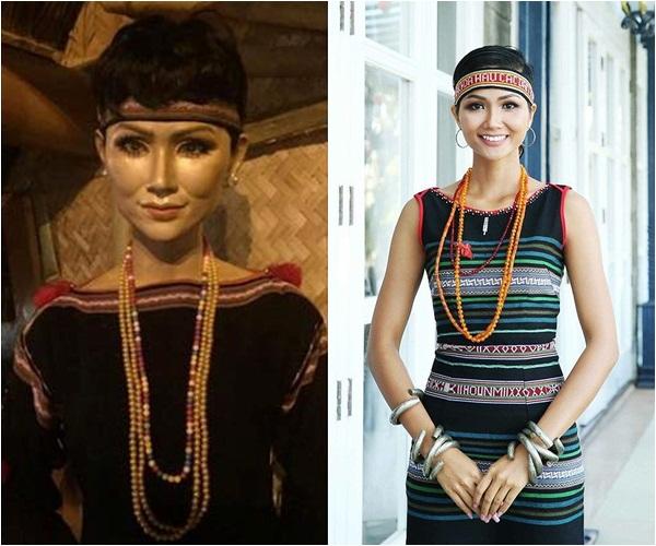 Dân mạng hết hồn với tượng sáp của HHen Niê vì gương mặt dữ dằn không giống phiên bản gốc-2