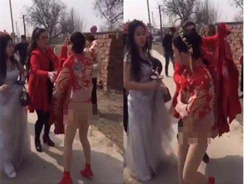 Cô dâu TQ choáng váng vì bị họ nhà trai tụt váy cưới ngay trong hôn lễ