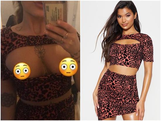 Thảm họa mua hàng online: crop top da báo cut-out sexy trên người mẫu thành trang phục 'lộ thiên' hết vòng 1