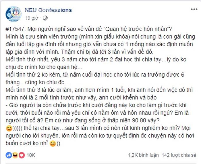 Cô gái 3 lần bị chia tay chỉ vì từ chối chuyện ấy và lời khuyên CƯỜI CHẢY NƯỚC MẮT của dân mạng-1