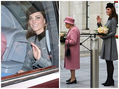 Lần đầu dự sự kiện riêng cùng Nữ hoàng, Kate Middleton thể hiện đẳng cấp thời trang và cách ứng xử của 1 Hoàng hậu tương lai