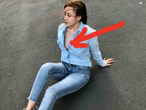 Banh cúc áo đến lộ cả vòng 1, Bà Tưng khiến cánh mày râu không ngừng lên tiếng nhắc nhở
