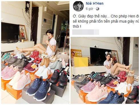 'Hoa hậu nghèo' H'Hen Niê khoe tủ giầy hoành tráng toàn hàng bình dân nhưng ai cũng xuýt xoa khen ngợi