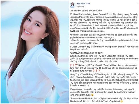 Bảo Thy đóng cửa nhóm FC 20.000 thành viên, tuyên chiến với antifan