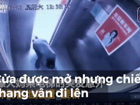 CLIP SỐC: Người đàn ông may mắn thoát chết khi thang máy chưa dừng lại vẫn đi vào