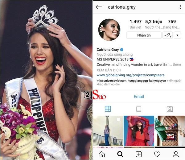 CÓ AI NGỜ: Lượng follow của Hoa hậu Hoàn Vũ Catriona Gray cao gấp 100 lần Hoa hậu Trái Đất Nguyễn Phương Khánh-2
