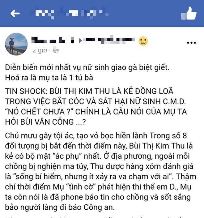 Thực hư thông tin vợ kẻ chủ mưu giết nữ sinh ship gà là tú bà chuyên nghiệp-2