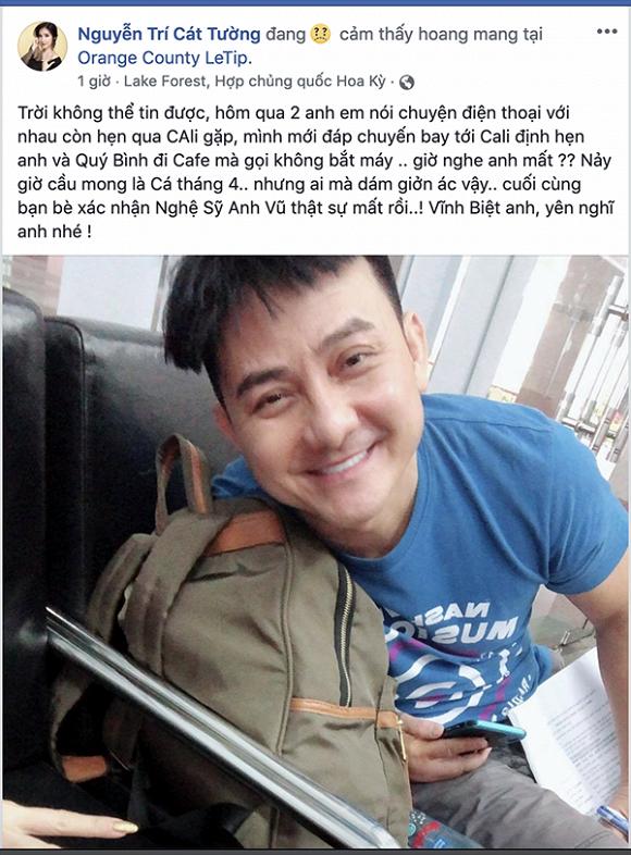 Sao Việt bàng hoàng đến xót thương tột độ khi nghệ sĩ Anh Vũ qua đời đột ngột trên đất Mỹ-5
