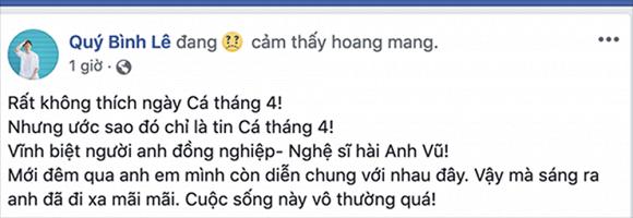 Sao Việt bàng hoàng đến xót thương tột độ khi nghệ sĩ Anh Vũ qua đời đột ngột trên đất Mỹ-11