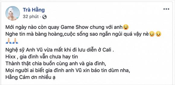 Sao Việt bàng hoàng đến xót thương tột độ khi nghệ sĩ Anh Vũ qua đời đột ngột trên đất Mỹ-13