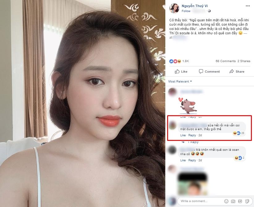 Thúy Vi đi xem tướng được khen ngũ quan hài hòa, antifan quăng gạch: Sửa hết rồi mà thầy vẫn xem được, giỏi thế-1