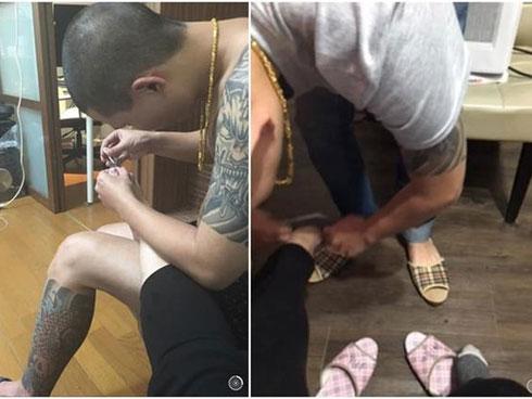 Vợ mang thai, chồng xăm trổ tận tình chăm sóc từng 'chân tơ kẽ tóc'