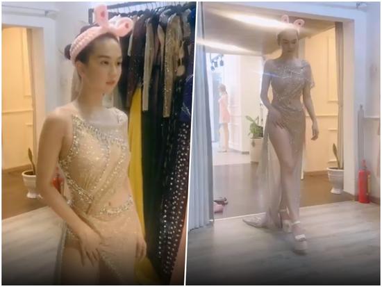 Ngọc Trinh vừa sexy vừa 'kute phô mai que' với màn thử đầm lồng lộn nhưng đeo tai thỏ