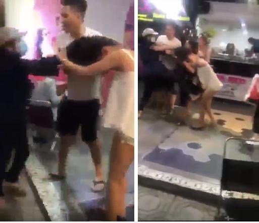 Lại đánh ghen kinh hoàng: Cô gái trẻ bị đập đầu, đạp túi bụi trong quán trà sữa, người can ngăn cũng bị tung cước ngã nhào sấp mặt-3
