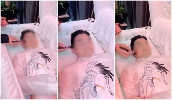 Anh Vũ được trang điểm hồng hào, mặc áo dài nền nã trước khi làm lễ viếng tại Mỹ để trở về Việt Nam-4