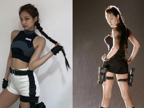 Netizen nghi ngờ Jennie (Black Pink) sao chép phong cách của Lara Croft - Angelina Jolie