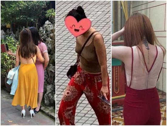 Mặc đồ hở hang, lộ nội y, diện áo xuyên thấu khi đi lễ chùa