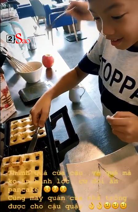 Ngắm Subeo miệt mài làm bánh, Hồ Ngọc Hà không quên nhắc nhở quý tử một câu khiến ai nghe cũng hết hồn-4