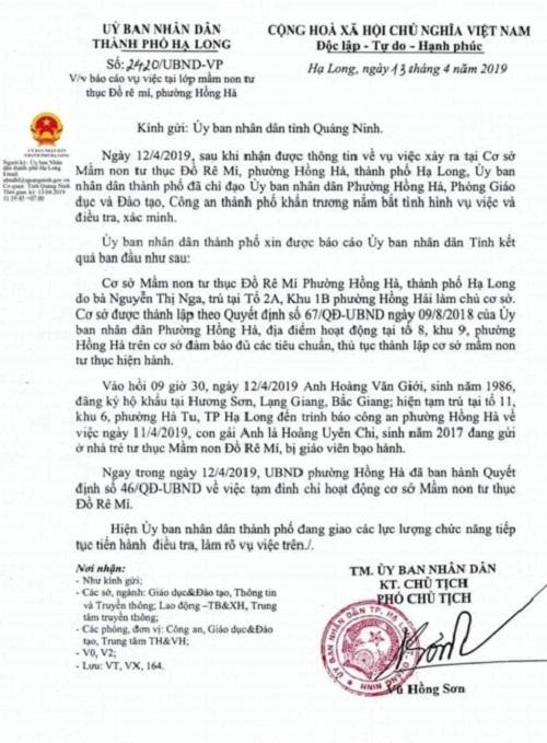 Vụ 2 cô giáo ở Quảng Ninh quăng trẻ xuống nệm: Tạm đình chỉ cơ sở mầm non-2