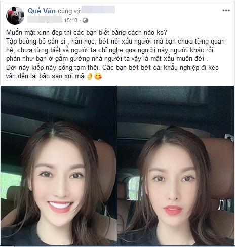 Trong khi Trâm Anh rối ren vì nghi án lộ clip nóng, Quế Vân bênh vực bằng cách mắng cộng đồng mạng: Bớt khẩu nghiệp mới xinh đẹp được-2