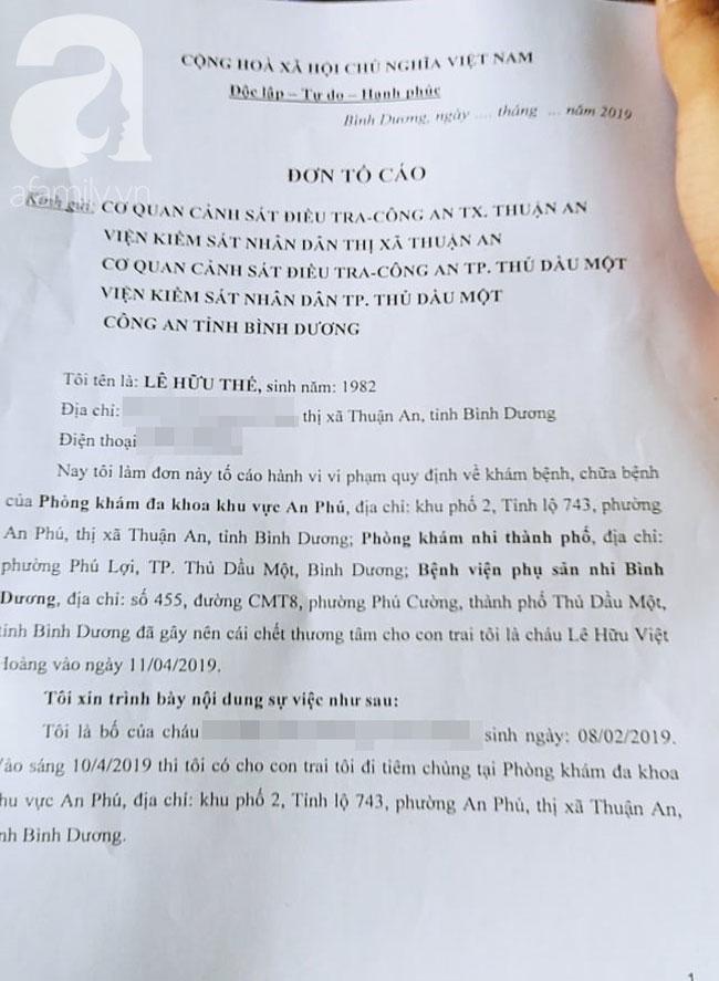 Cha của bé trai 2 tháng tử vong sau khi tiêm vắc-xin 5 trong 1 viết đơn tố cáo 3 bệnh viện, phòng khám nhi-1