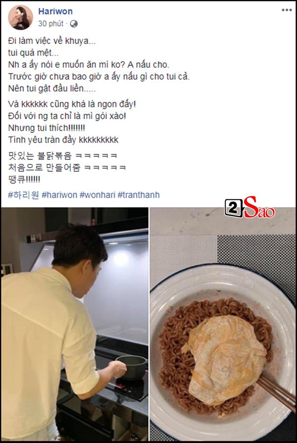 Ân cần vào bếp nấu ăn cho Hari Won đi làm về khuya, ai ngờ Trấn Thành lại bị nghi... mặc quần của vợ-1