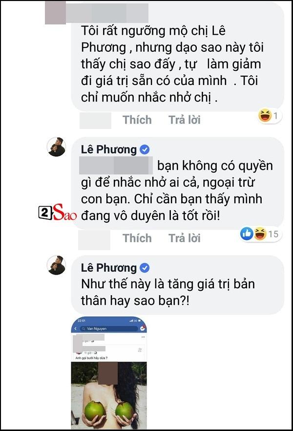 Khoe bụng bầu cũng bị dằn hắt, Lê Phương gay gắt: Bạn không có quyền nhắc nhở ai trừ con mình-3