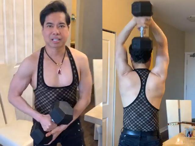 U50 Ngọc Sơn khoe cơ bắp chắc nịch, hé lộ quà khủng nặng 30kg được fan tặng-1