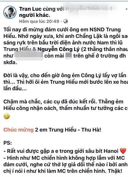 Thành Trung, Thảo Vân bị Trần Lực nói dẫn đám cưới giả dối, thớ lợ-2