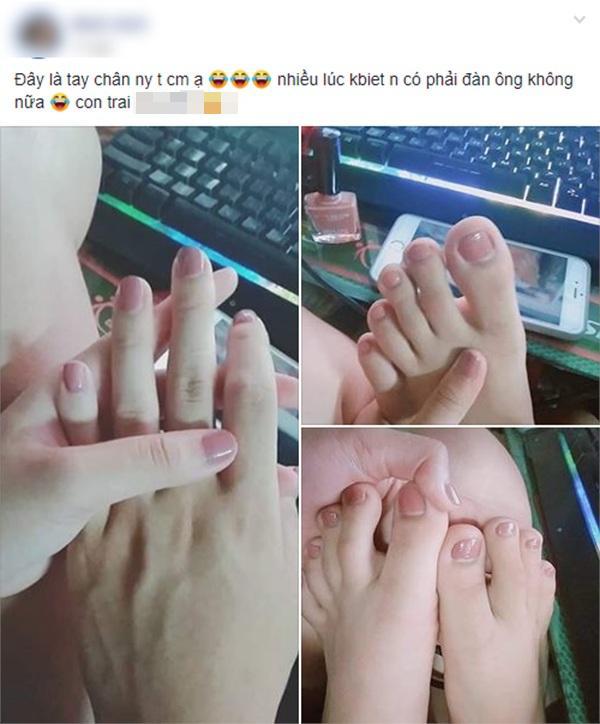 Thử sơn móng cho bạn trai, cô gái phát điên khi thấy chân tay người ấy thon thả hơn mình-1