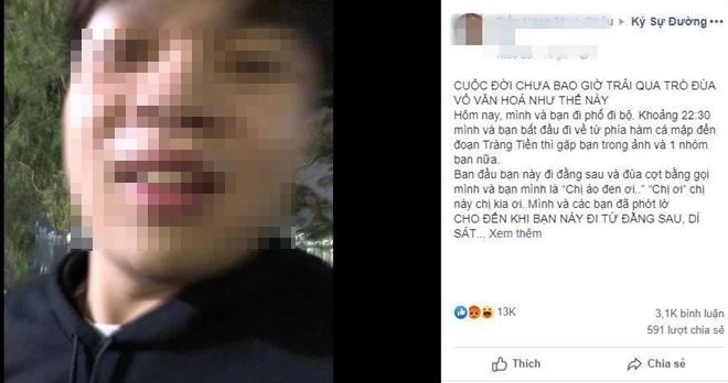 Bị người lạ chọc ghẹo trên phố, cô gái nhờ dân mạng tìm danh tính-1