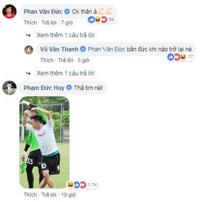 Văn Thanh biên tus ngày trở lại, đồng đội nhiệt tình thả tim, cổ vũ-2