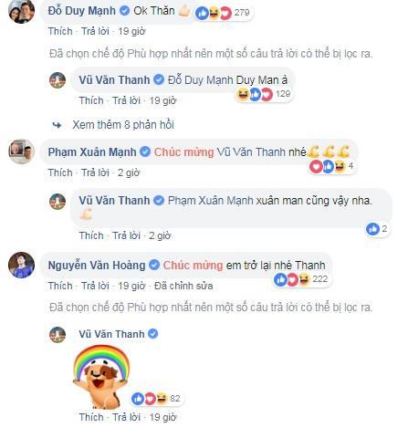 Văn Thanh biên tus ngày trở lại, đồng đội nhiệt tình thả tim, cổ vũ-3