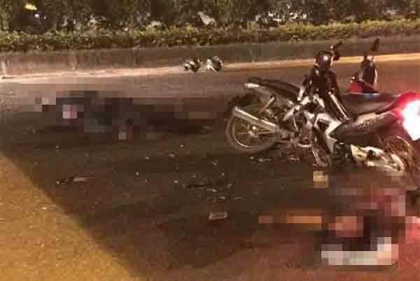 Hai cảnh sát cơ động Hà Nội gặp nạn khi bắt xe máy kẹp 3-2