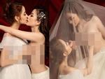 Xôn xao cặp đồng tính nữ Việt nổi đình đám đi chụp ảnh cưới, đáng chú ý nhất là khoảnh khắc cô dâu phơi ngực trần