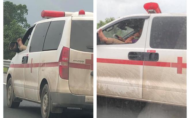 Clip: Hốt hoảng nhìn tài xế xe cứu thương vừa phóng xe trên cao tốc vừa gác chân lên cửa nghe điện thoại-3