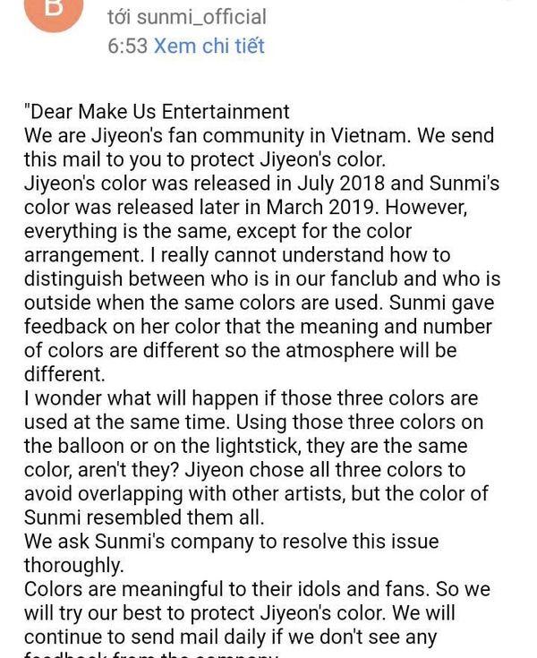 Lùm xùm trùng màu fandom giữa Jiyeon (T-ara) và Sunmi: V-Queens đồng loạt gửi thư đòi công bằng cho thần tượng-5