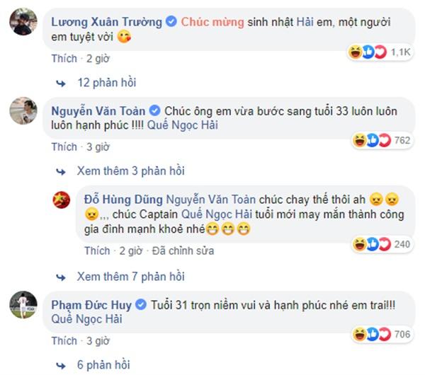 Tuyển Việt Nam thi nhau chúc sinh nhật Quế Ngọc Hải, fans thấy có gì đó không đúng khi đọc bình luận-2