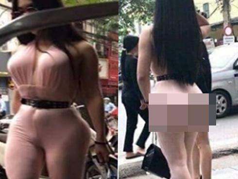 Bức ảnh cô gái siêu vòng 3 xuất hiện trên phố Hà Nội khiến nhiều người đau đầu đoán 'hàng thật' hay 'hàng độn'