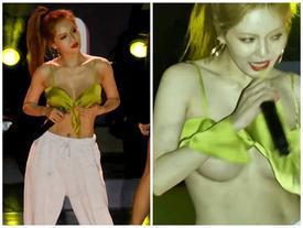 Ăn mặc thiếu vải lại 'quẩy' quá sung, 'nữ hoàng sexy' HyunA lộ vùng nhạy cảm ngay trong lúc biểu diễn Ăn mặc thiếu vải lại 'quẩy' quá sung, 'nữ hoàng sexy' HyunA lộ vùng nhạy cảm ngay trong lúc biểu diễn