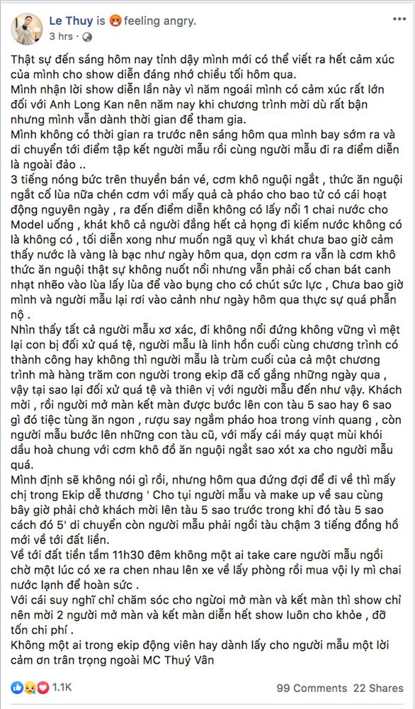 Dàn mẫu Việt đồng loạt tố bị BTC Fashion Voyage cho ăn cơm tù, đi tàu chợ khi diễn show trong cái nóng hơn 40 độ C-1