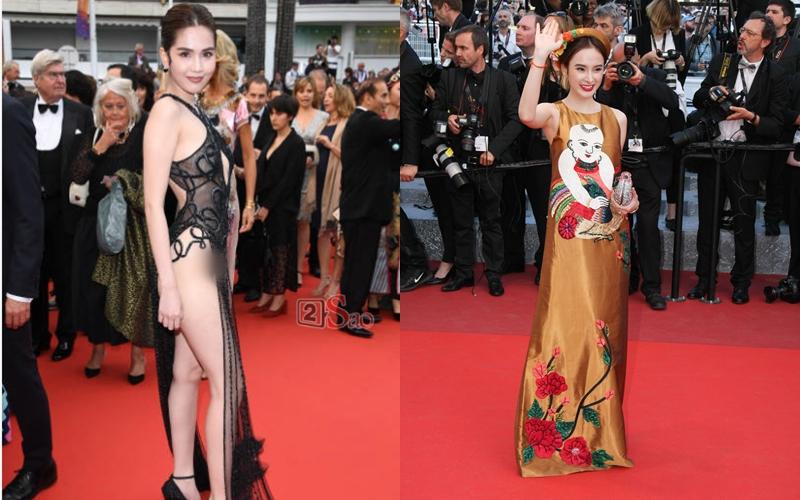 Cặp mỹ nhân tên Trinh lần đầu sải bước Cannes: Người được khen nền nã kín đáo, kẻ bị chỉ trích giống khỏa thân-9