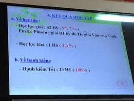 Cả lớp 42/43 học sinh giỏi, Sở yêu cầu giải trình Cả lớp 42/43 học sinh giỏi, Sở yêu cầu giải trình